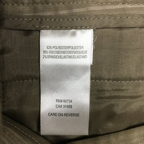 BCBGMAXAZRIA Taupe Beige Pinstriped TABATHA Flare Leg Dress Pant - Picture 4 of 11